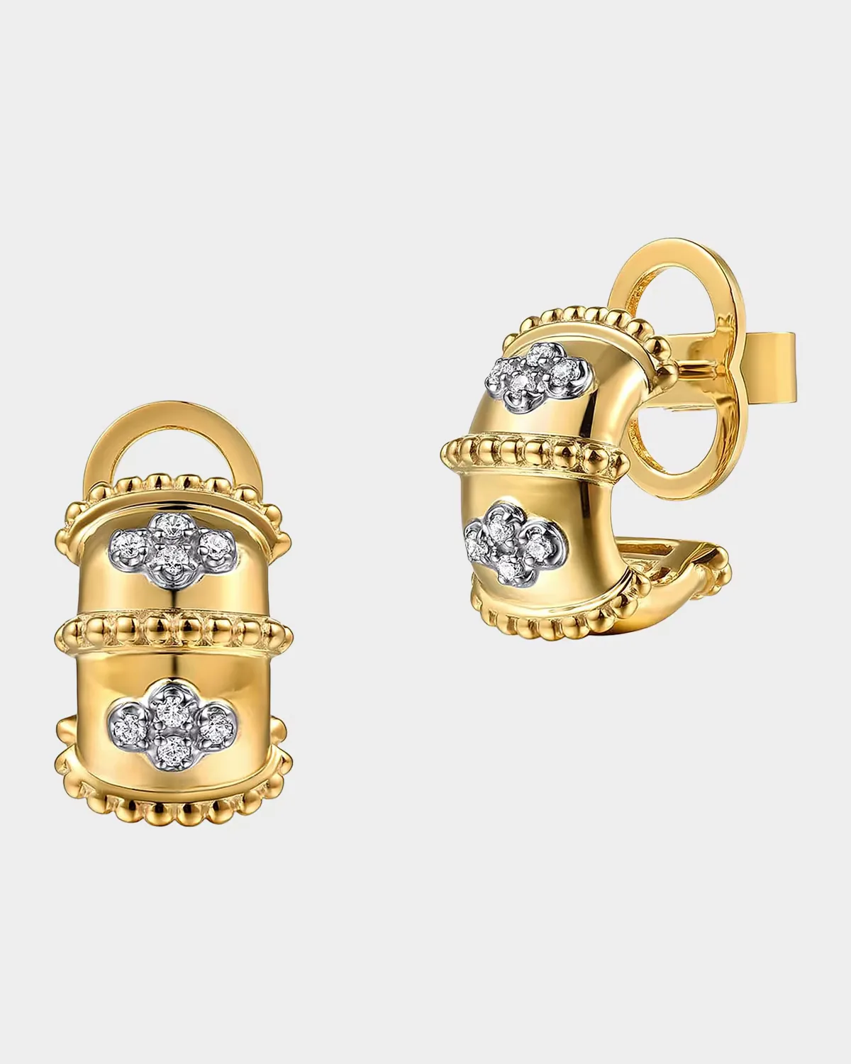 Bujukan 14K White & Yellow Gold & 0.15 TCW Diamond J-Hoops by Gabriel