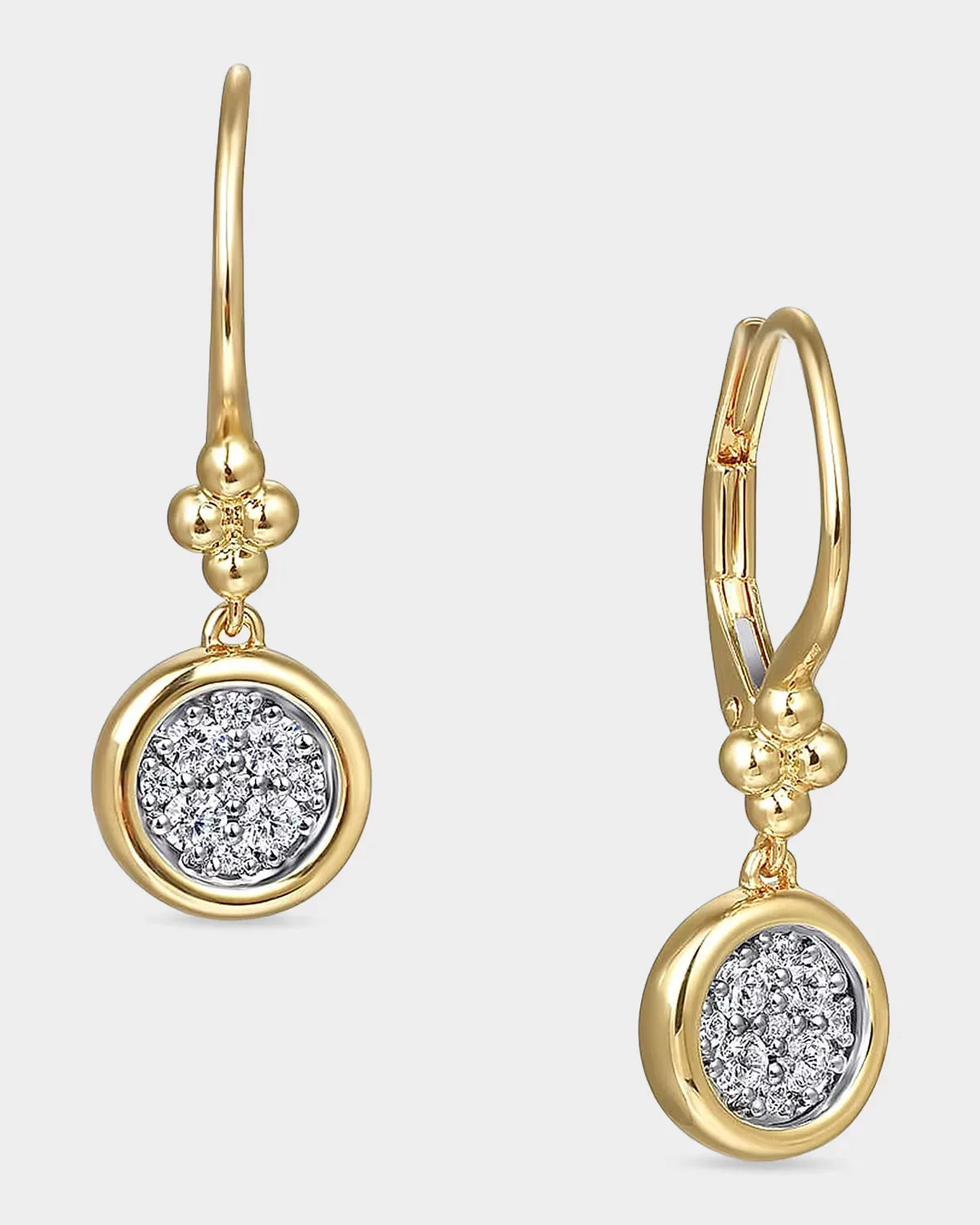 Bujukan 14K White & Yellow Gold & 0.30 TCW Diamond Drop Earrings