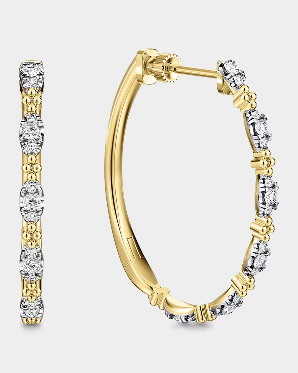 Bujukan Two-Tone 14K Gold & 0.50 TCW Diamond Hoop Earrings by Gabriel