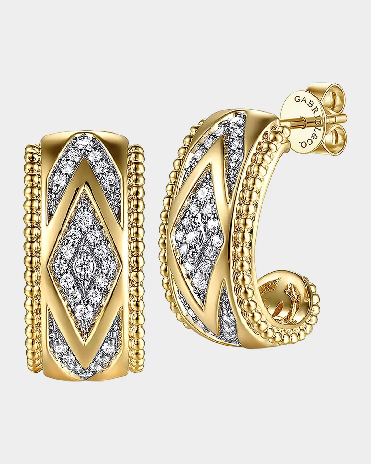 Bujukan 14K Yellow Gold & 0.23 TCW Diamond J Hoop Earrings by Gabriel