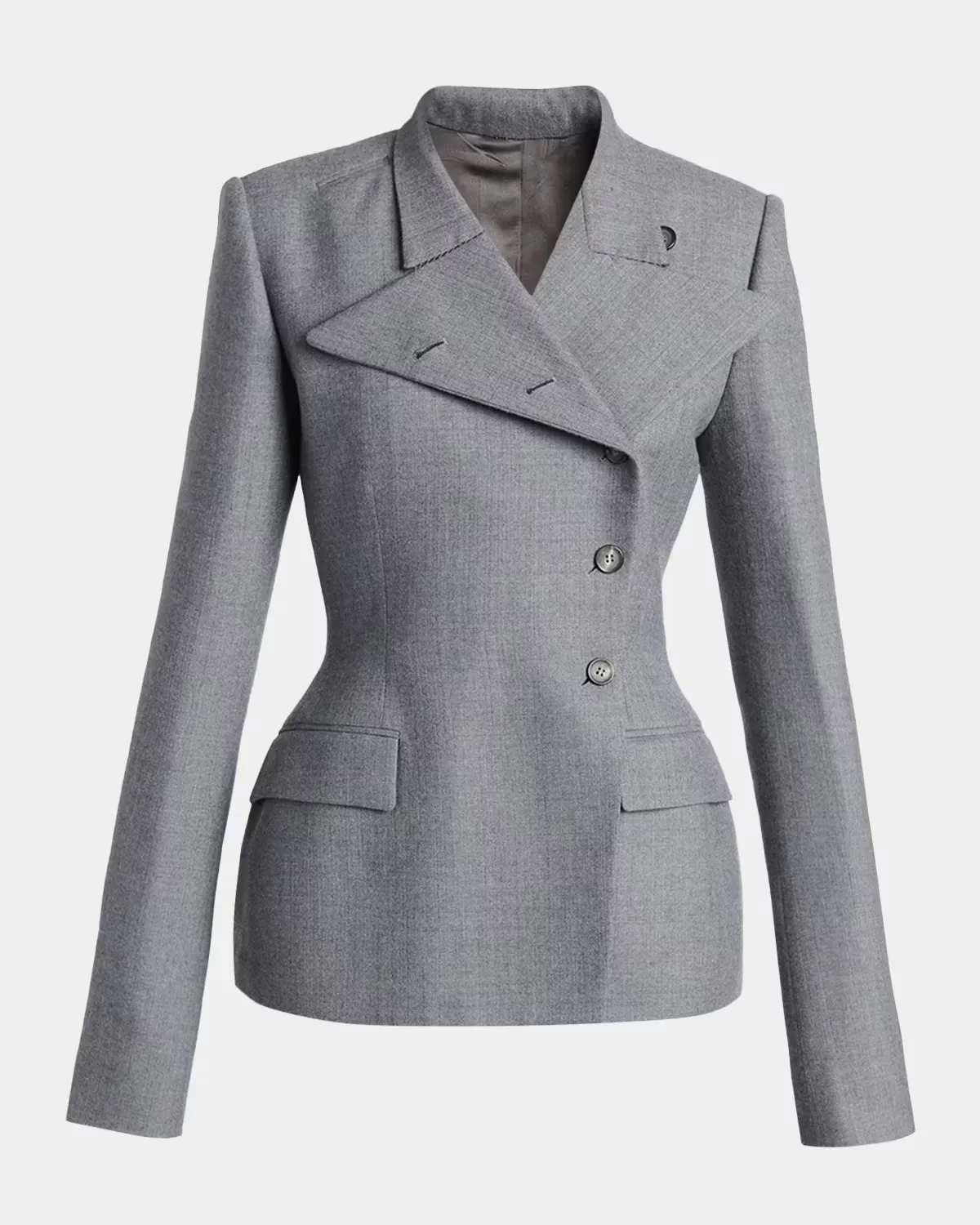 Cross Lapel Structured Wool Jacket by McQueen