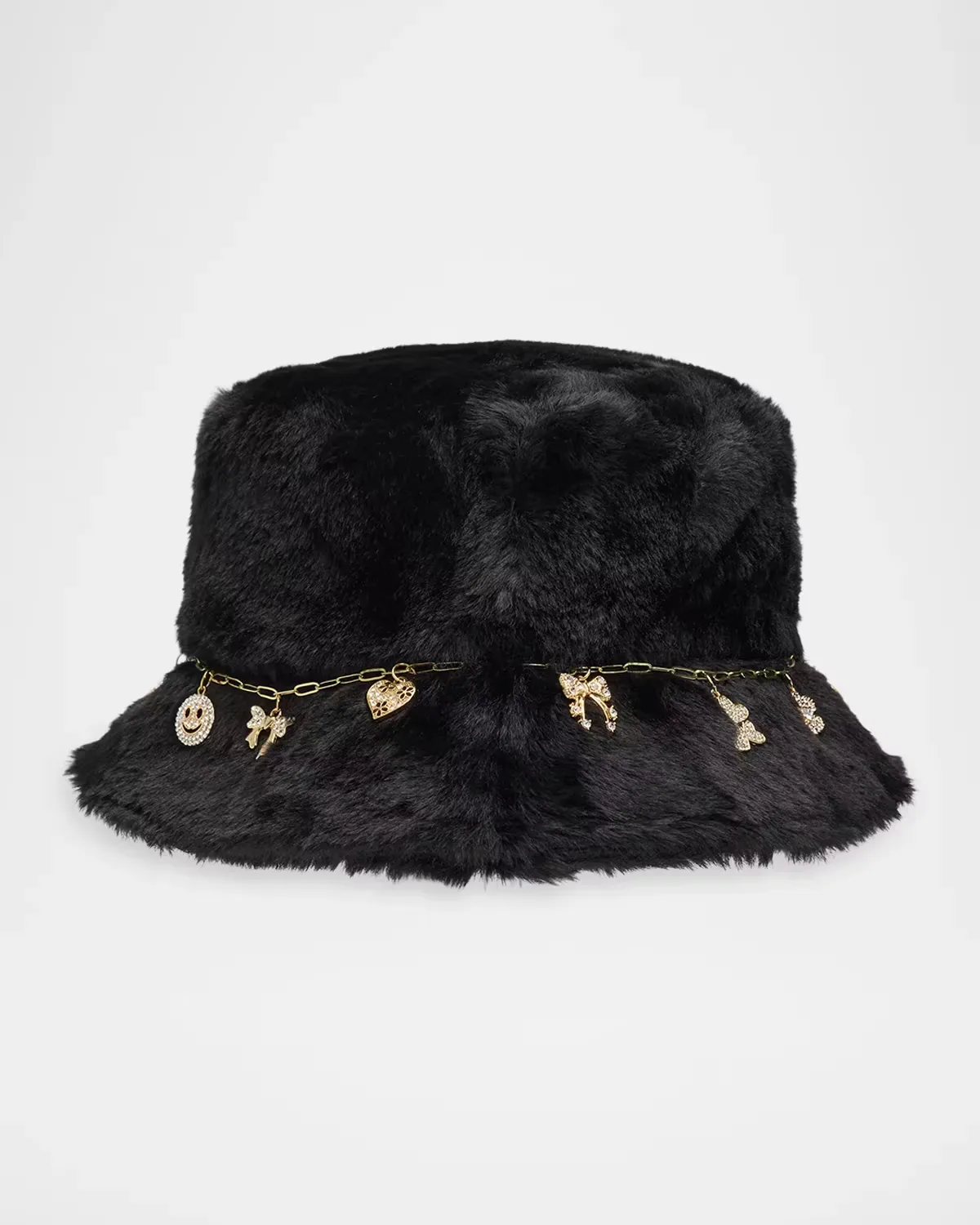 Faux-Fur Chain Bucket Hat by Bari Lynn