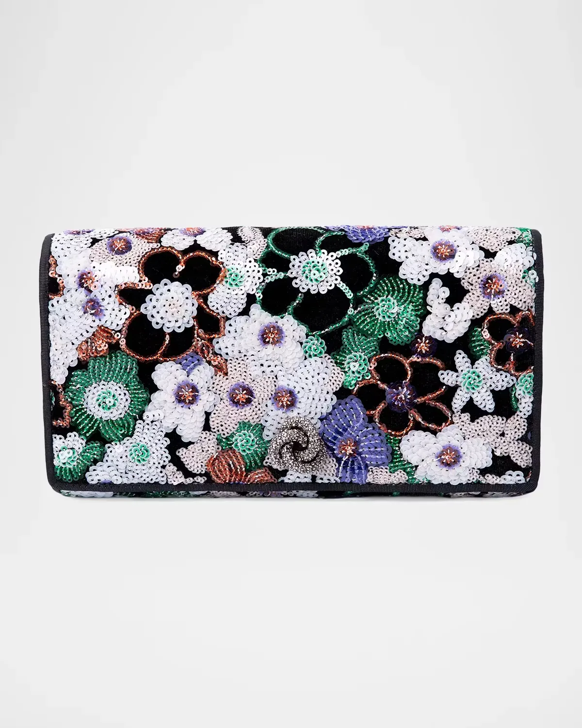 Olivia Floral Sequin Clutch Bag by Michelle Wilhite