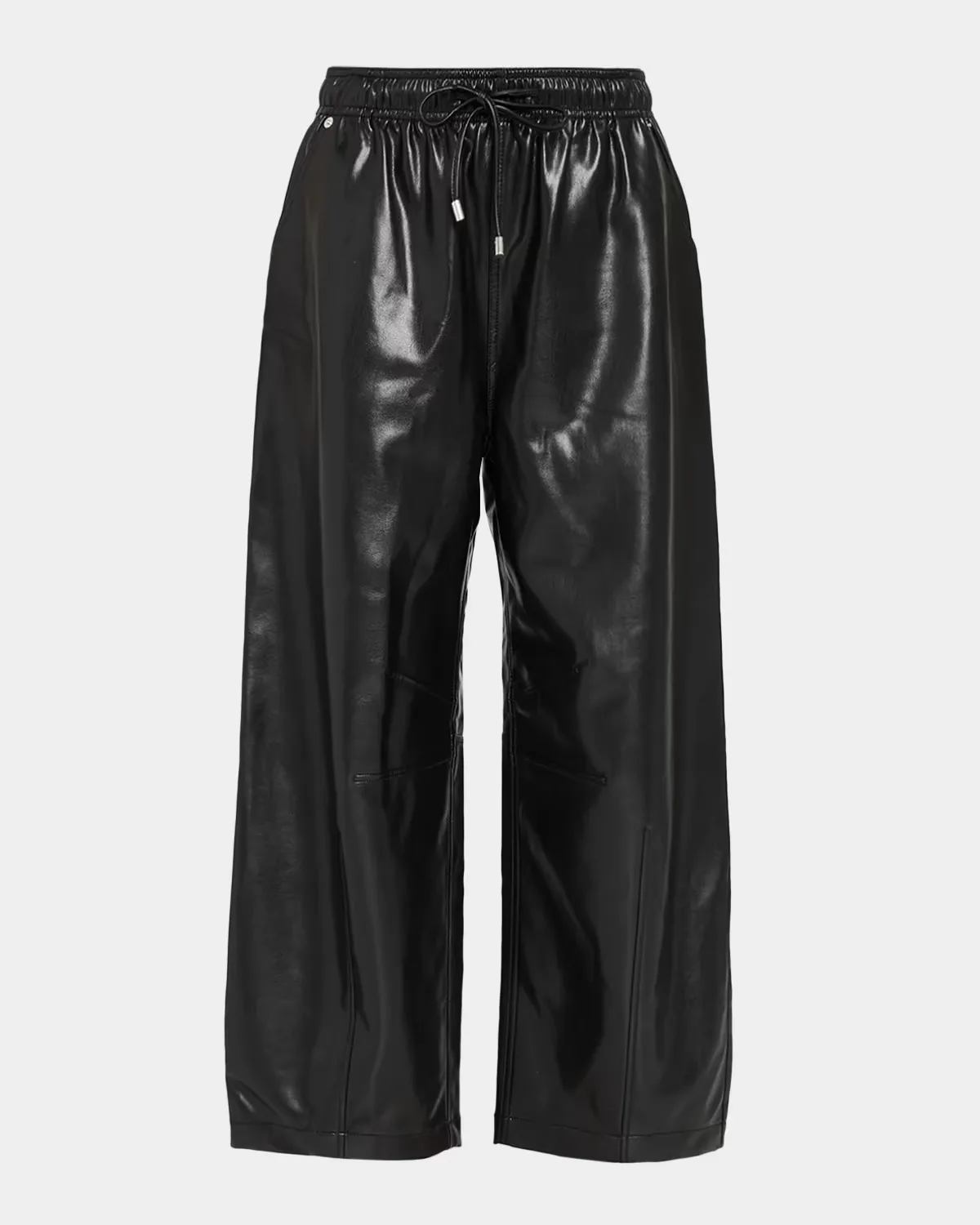 Vegan Leather Drawstring Trousers by Cinq  Sept