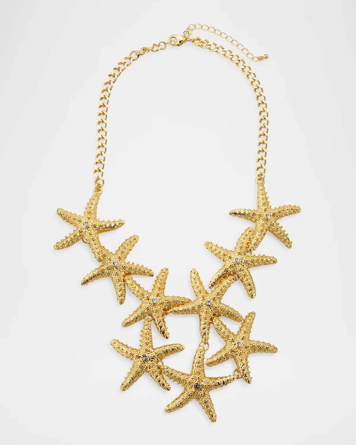 18K Gold-Plated and Crystal Starfish Necklace by Kenneth Jay Lane