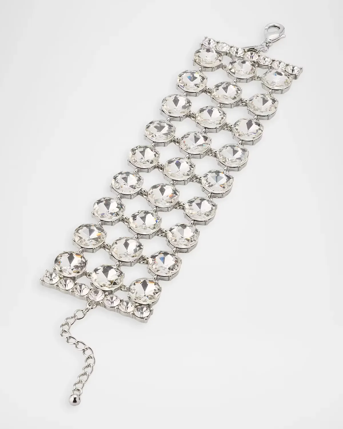 Rhodium-Plated and Crystal Layered Bracelet by Kenneth Jay Lane