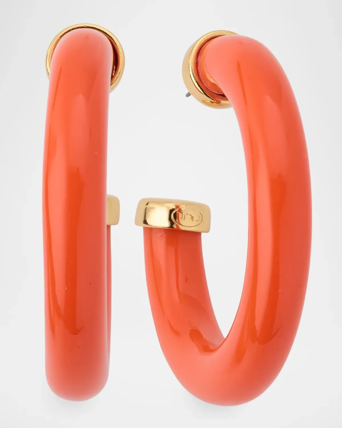 18K Gold-Plated and Resin Hoop Earrings