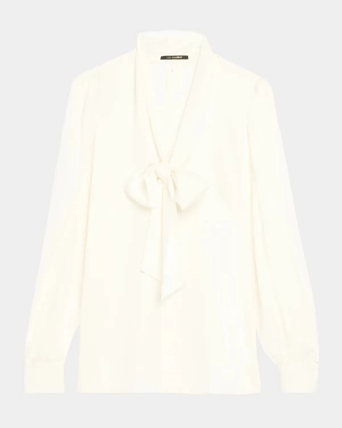 Selena Stretch-Silk Tieneck Blouse
