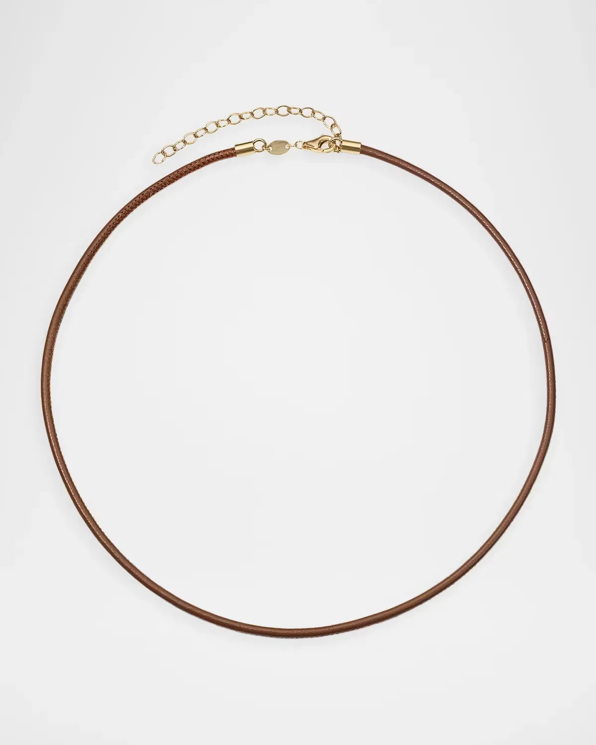 18K Yellow Gold and Leather Cord Necklace