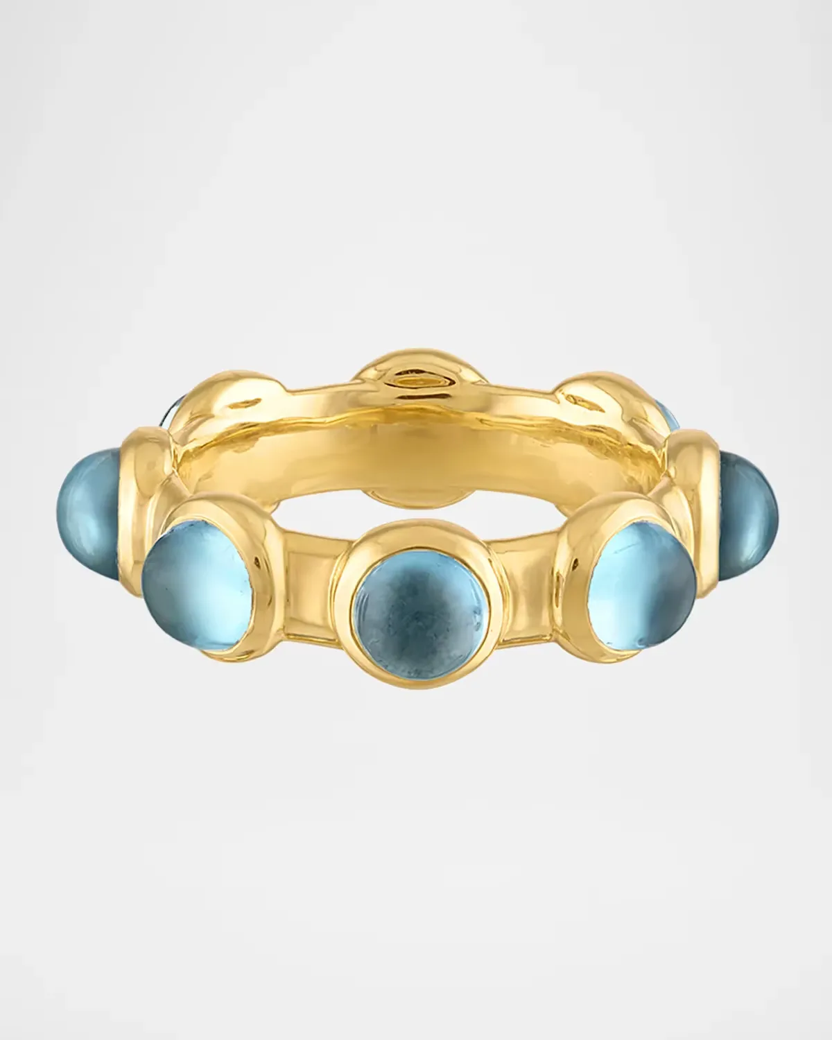 Vic 18K Yellow Gold and London Blue Topaz Ring by Jade Ruzzo