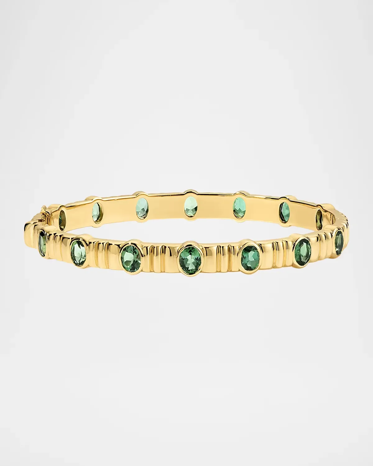 Lady Ruth 18K Yellow Gold and Tourmaline Bangle by Jade Ruzzo