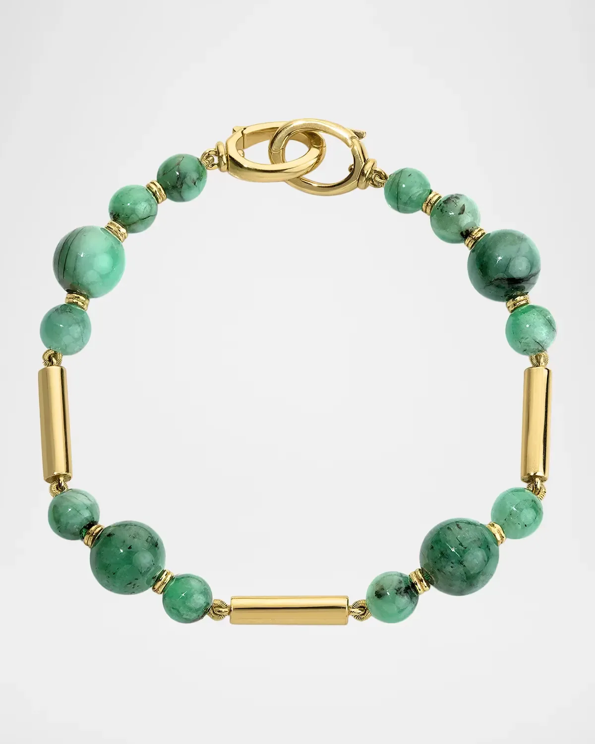 Gloria 18K Yellow Gold and Emerald Beaded Bracelet by Jade Ruzzo