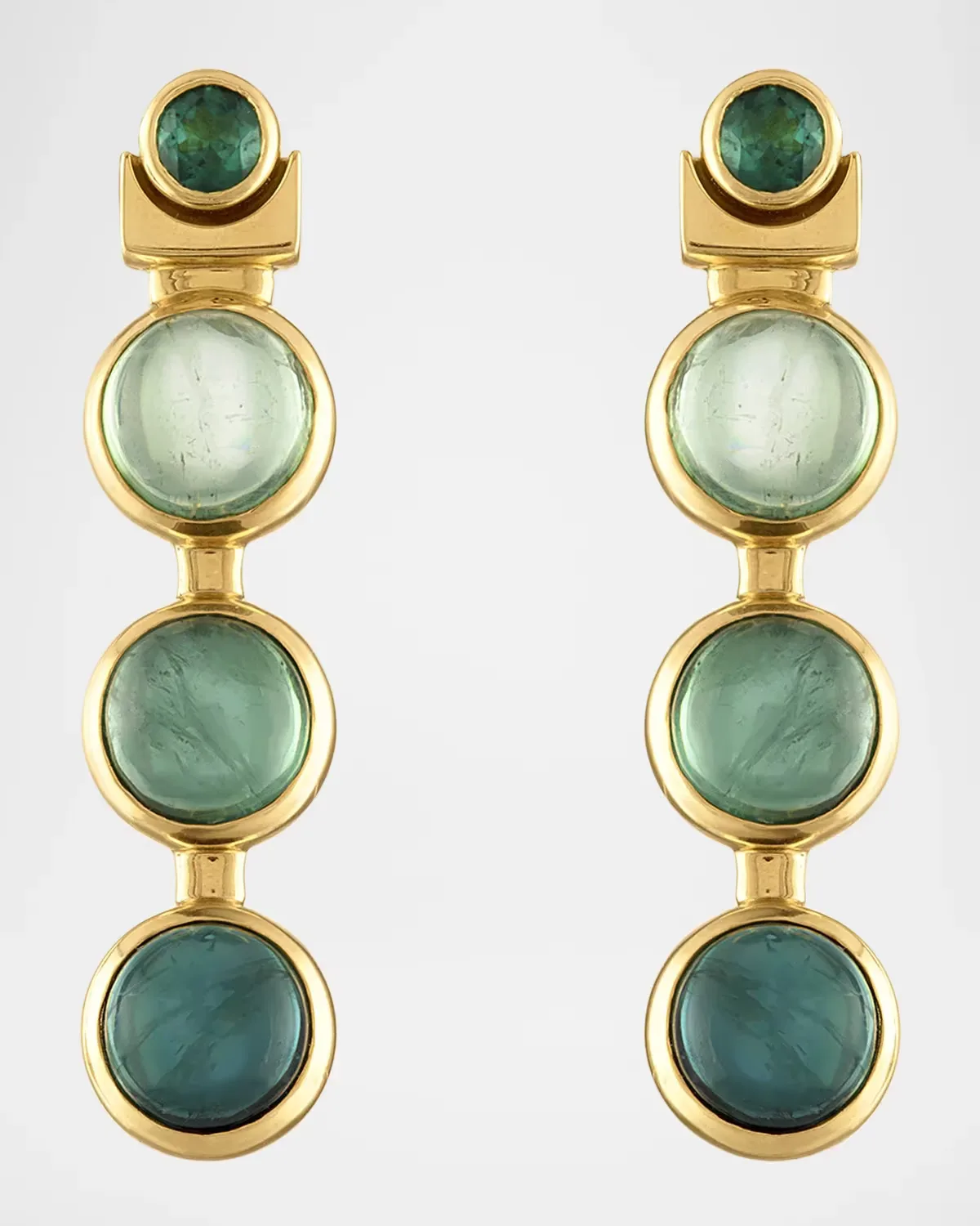 Harbour 18K Yellow Gold and Tourmaline Earrings by Jade Ruzzo