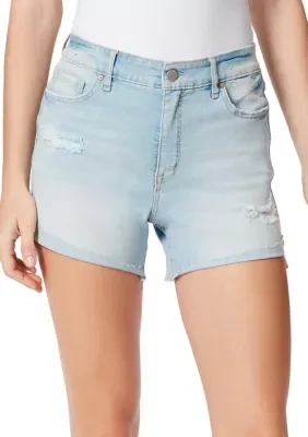 High Rise Denim Shorts by Frayed