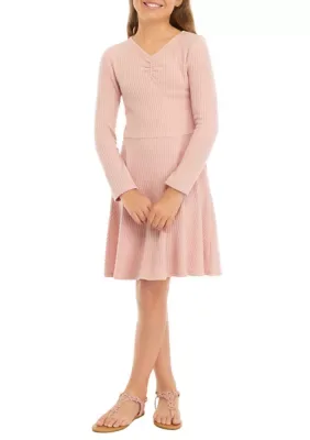 Waffle Knit Skater Dress by Derek Heart