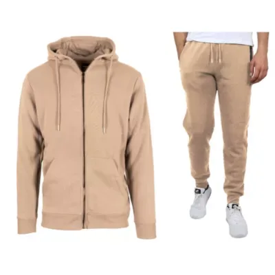 Slim Fit Fleece-Lined Full Zip Hoodie & Jogger 2-Piece Set by Blu Rock