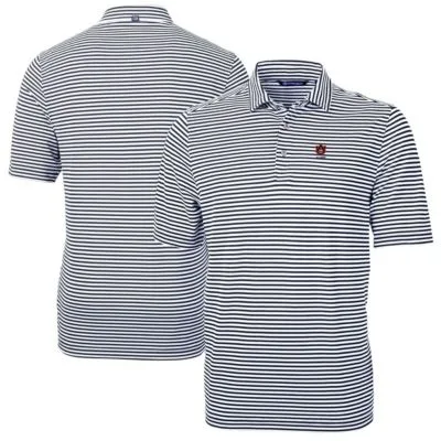 NCAA Auburn Tigers Virtue Eco Pique Stripe Recycled Polo by Cutter & Buck