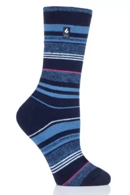 Ultra Lite Heather Stripe Crew Sock by Heat Holders