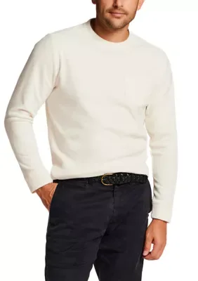 Fuzzy Pebbled Pocket Crew Neck Shirt by Vintage & Black