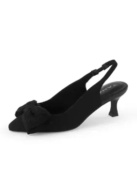 Knit Bow Low Heel Pumps by Tahari