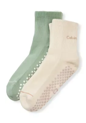 2-Pack Cushioned High Quarter Socks by Calvin Klein