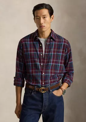 Classic Fit Plaid Brushed Flannel Shirt