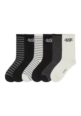 RLL Script Stripe Crew 6 Pack by Ralph Lauren