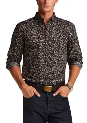 Floral Poplin Button Down Shirt by Vintage & Black