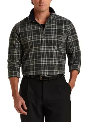 Plaid 1/4 Zip Knit Pullover by Vintage & Black