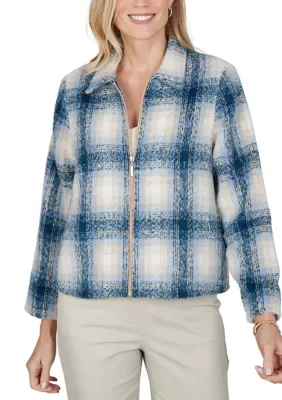 Sunset Ridge Plaid Texture Jacket by Alfred Dunner