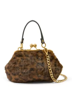 Faux Fur Frame Crossbody Bag