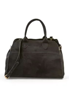 Faux Suede Satchel Bag by Olivia & Kate