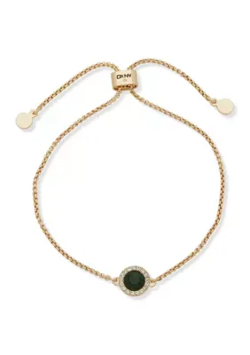 Emerald Inlay Stone Slider Bracelet by DKNY