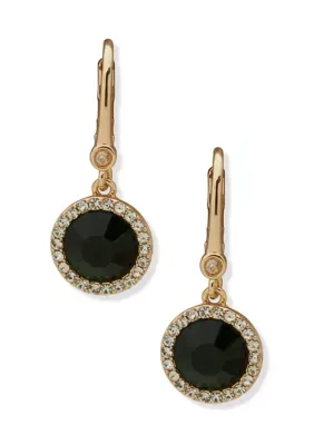 Emerald Inlay Stone Drop Earrings