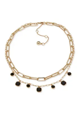 Charm Multi Row Necklace 16"