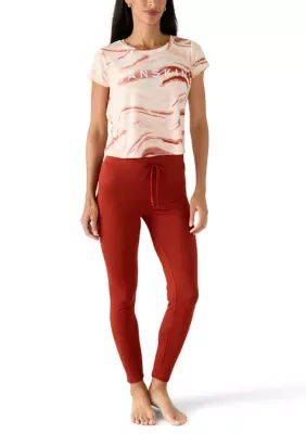 Short Sleeve Shirt and Pants Pajama Set by Danskin