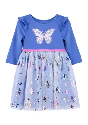 Glitter Snowflake Butterfly Tutu Dress by Pink & Violet