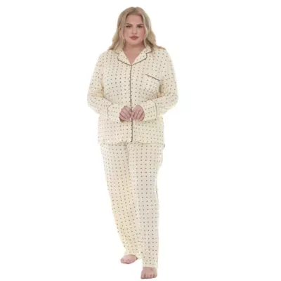 2-Piece Polka-Dot Button-Front Pajama Set by White Mark