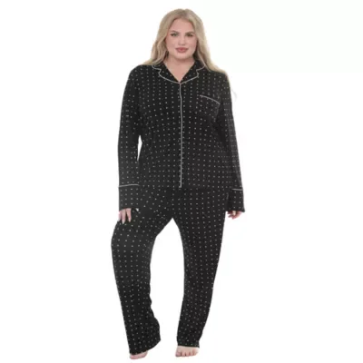 2-Piece Polka-Dot Button-Front Pajama Set
