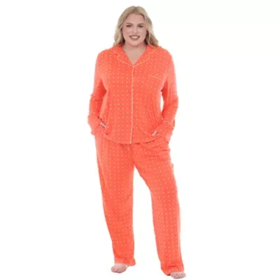 2-Piece Polka-Dot Button-Front Pajama Set