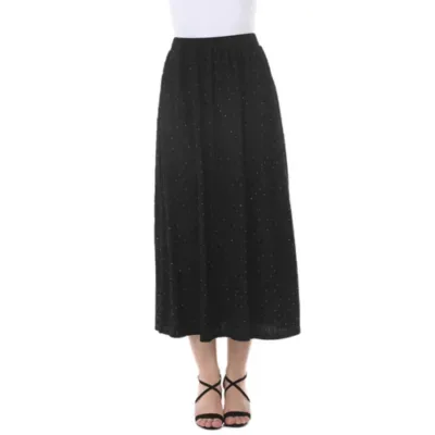 Rhinestone Embellished A-Line Maxi Skirt by White Mark