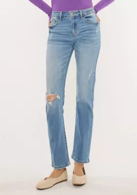 Florence Essentials High Rise Slim Straight Jeans - Stretch Denim by Kancan