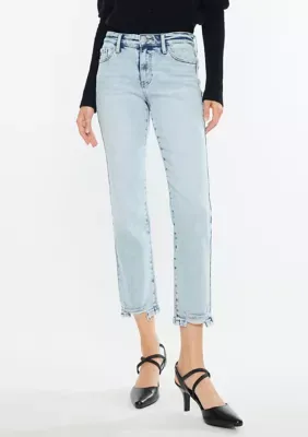 Pam Essentials Mid Rise Crop Straight Jeans by Kancan