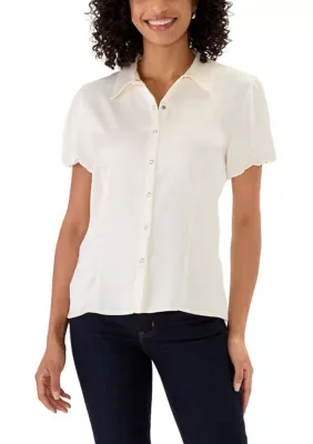 Cap Sleeve Button Down Blouse by Philosophy