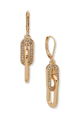 Crystal Link Double Drop Earrings