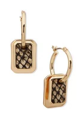 Snake Tag Hoop Earrings by Nine West