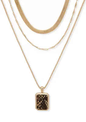 Snake Multirow Necklace, 22 In