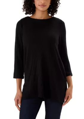 Mixed Rib Tunic Top by Rafaella