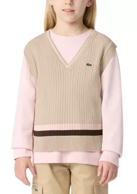 LCG Brushed Rib Sweater Vest by Lacoste
