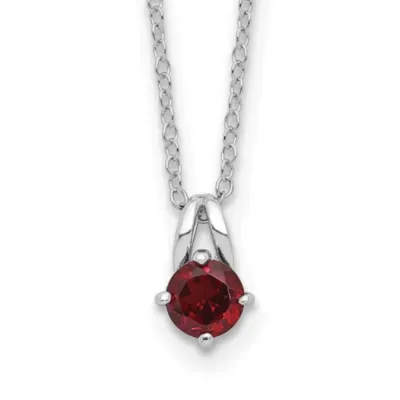 1/2 ct. t.w. Citrine 16-Inch with 2-Inch Extension Necklace in Rhodium-Plated Sterling Silver by Belk & Co